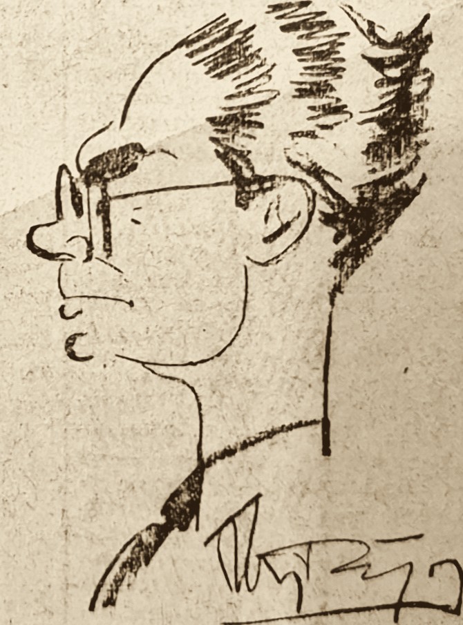 Karikatur von Antonis Ninos, gezeichnet von Nikos Gogos